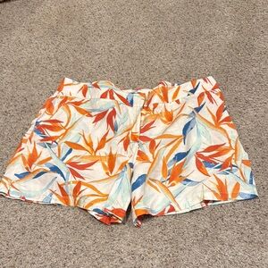 Tommy Bahama 100% Linen Tropical Print Shorts Size 14